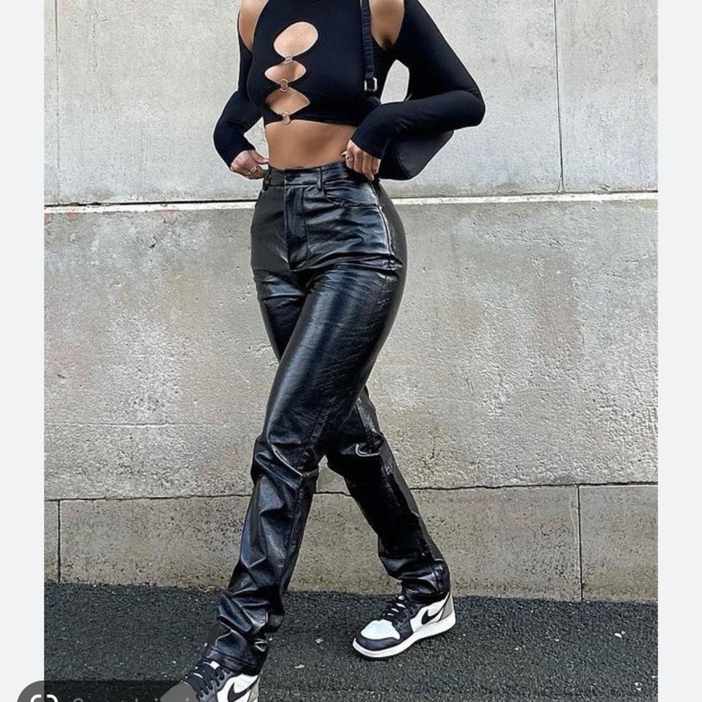 WHITEFOX Faux Leather Pants